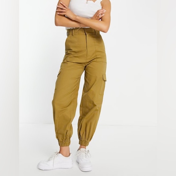 Glamorous cuffed cargo trousers in khaki Size 4 (13.5”) - Picture 1 of 11